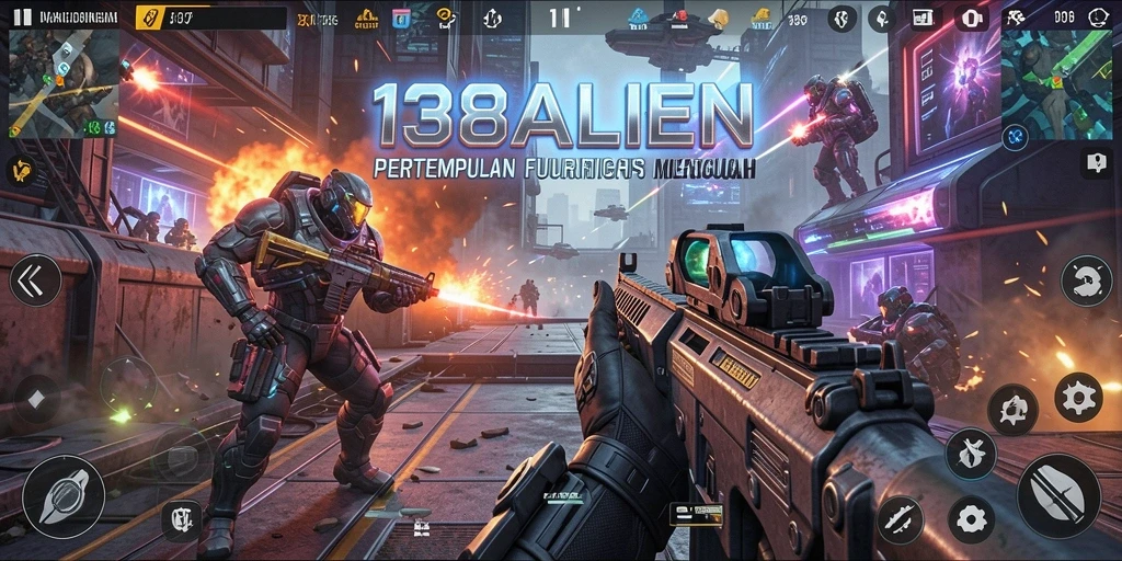 Screenshot menunjukkan aksi pertempuran seru dalam game FPS.