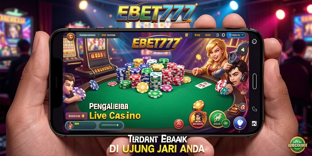 Screenshot gameplay Live Casino EBET777 dengan dealer profesional.