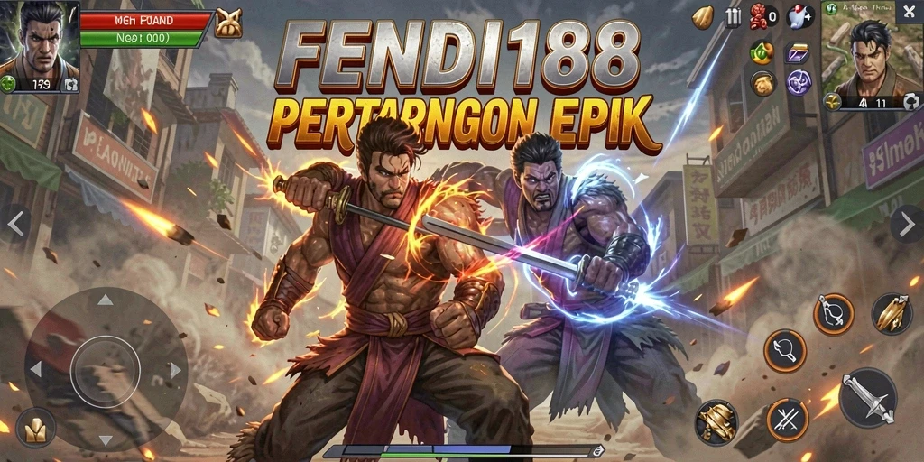 Gameplay FENDI188 yang menegangkan dengan karakter bertarung.