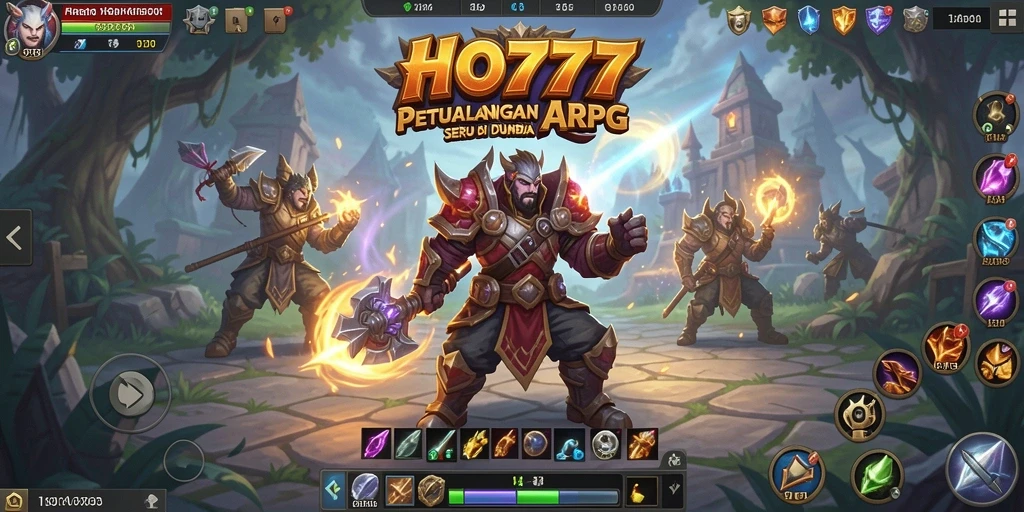 Screenshot HO777 menampilkan aksi pertarungan intens di dunia ARPG.