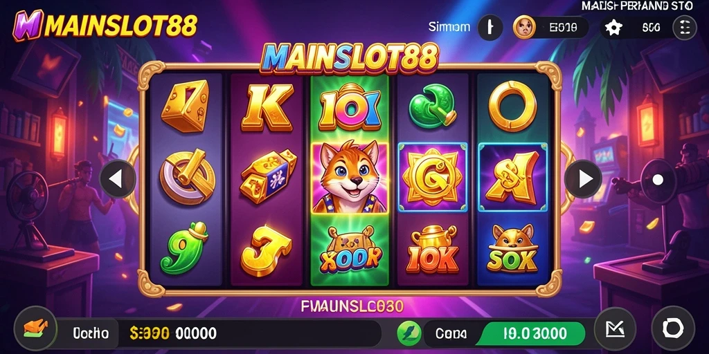 Tampilan gameplay menarik dari MAINSLOT88 dengan berbagai slot yang tersedia.